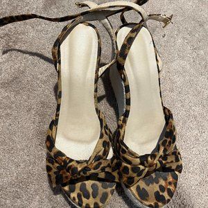 Womens Wedge Sandals/Leopard print/Soft fabric